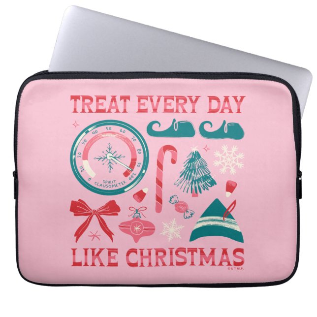 Housse Pour Ordinateur Portable Traiter chaque jour comme Noël (Devant)