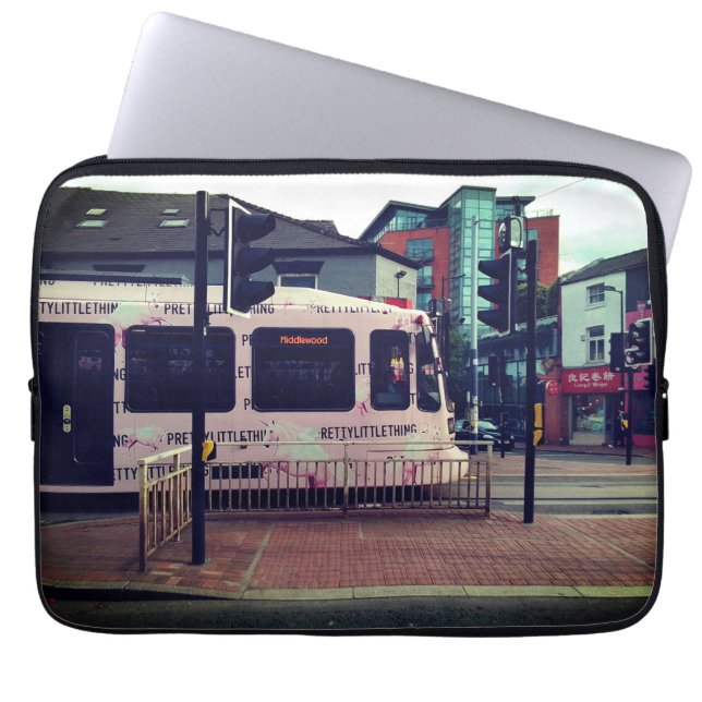 Housse Pour Ordinateur Portable Tramway rose (Devant)