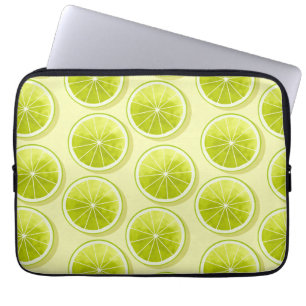Housse Pour Ordinateur Portable Tranches de chaux sur Jaune clair