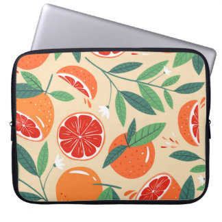 Housse Pour Ordinateur Portable Tranches de pamplemousse, motif moderne sans soudu