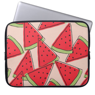 Housse Pour Ordinateur Portable tranches de pastèque avec arrière - plan rose sa