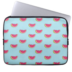 Housse Pour Ordinateur Portable Tranches de pastèque sur Motif Turquoise