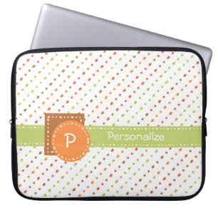 Housse Pour Ordinateur Portable Trendy Monogram Dotted Stripes With