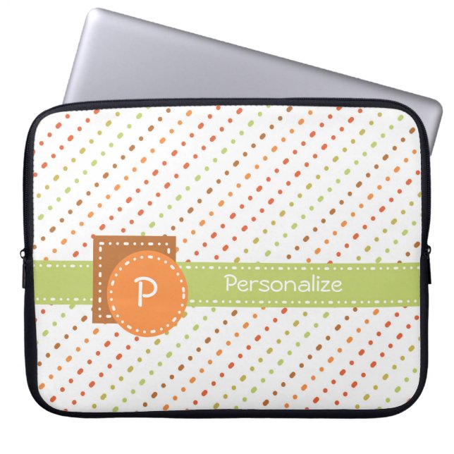 Housse Pour Ordinateur Portable Trendy Monogram Dotted Stripes With (Devant)