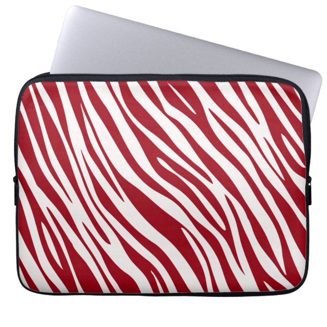 Housse Pour Ordinateur Portable Trendy Red Zebra Animal Sripes (Devant)