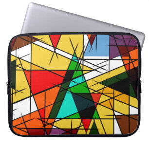 Housse Pour Ordinateur Portable Triangle Coloré Géométrique Moderne