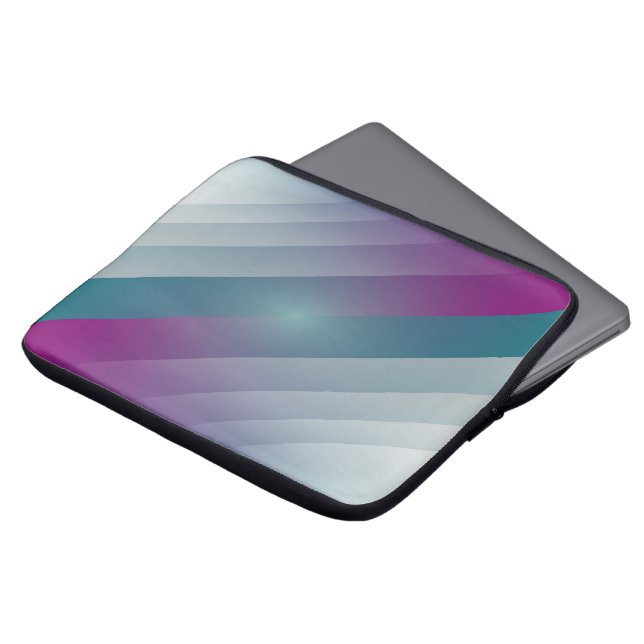 Housse Pour Ordinateur Portable triangles gris magenta turquoise (Devant haut)
