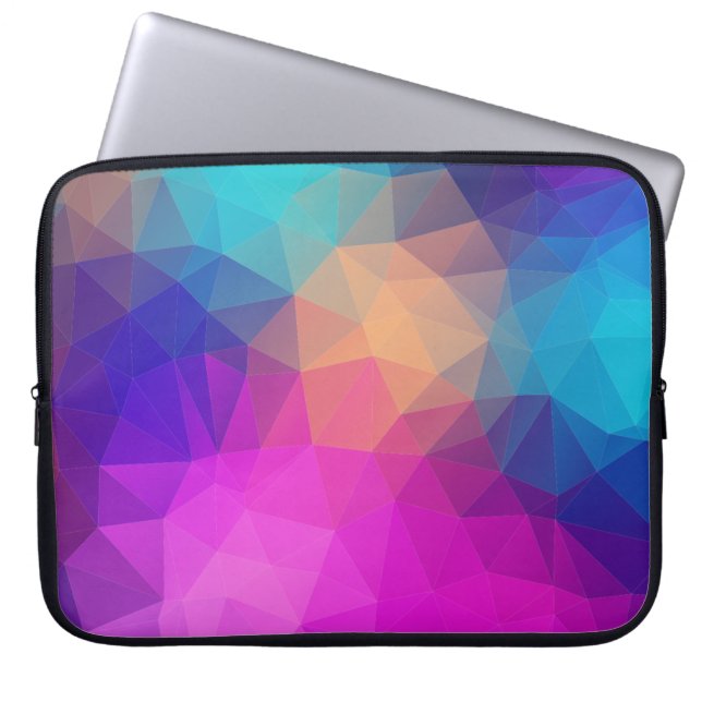 Housse Pour Ordinateur Portable Triangles polygone rose (Devant)