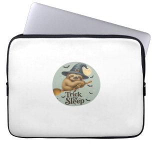 Housse Pour Ordinateur Portable Trick or Sleep – Paresseux de sorcière mignon Pun