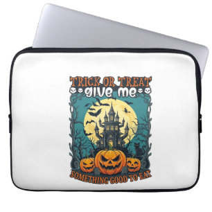 Housse Pour Ordinateur Portable Trick Or Treat Halloween Maison Hantée Citrouilles
