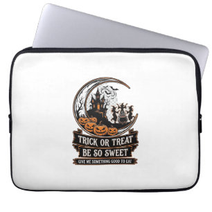 Housse Pour Ordinateur Portable Trick Or Treat Sois Si Gentil Halloween Lune Sorci