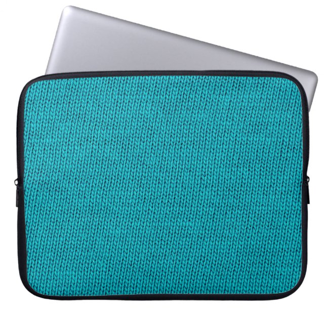 Housse Pour Ordinateur Portable Tricot bleu Laine Texture Closeup (Devant)