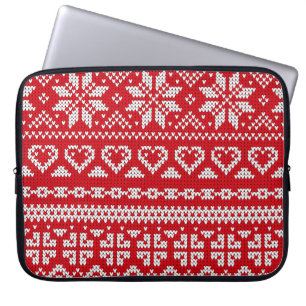 Housse Pour Ordinateur Portable Tricot sans couture motif Norvège pull de fête d