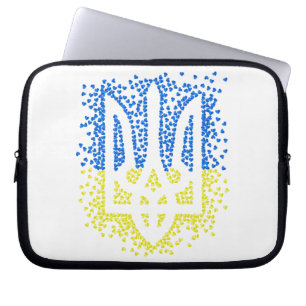 Housse Pour Ordinateur Portable Trident de l'emblème ukrainien tryzub dispersant l