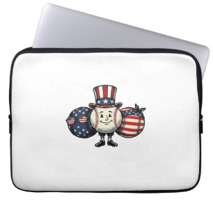 Housse Pour Ordinateur Portable Trio de baseball patriotique Vintage Vector Shirt_