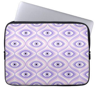 Housse Pour Ordinateur Portable Trippy oeil motif pastel violet rose rétro moder