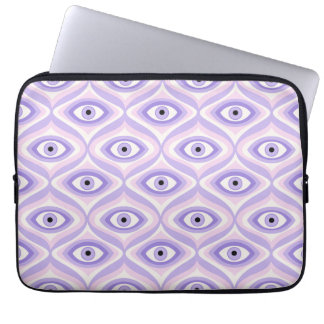 Housse Pour Ordinateur Portable Trippy oeil motif pastel violet rose rétro moder
