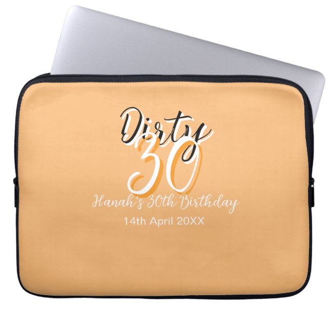 Housse Pour Ordinateur Portable Triste trente orange blanc simple rétro annonce d' (Devant)