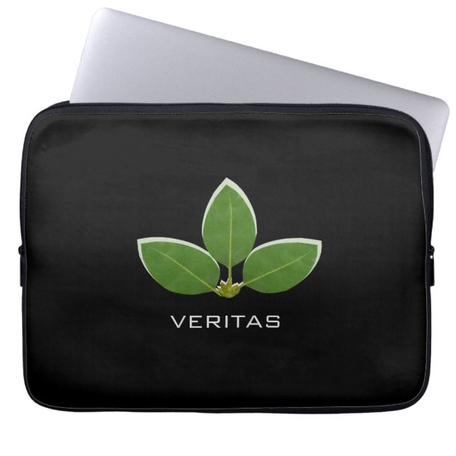 Housse Pour Ordinateur Portable Trois feuilles vertes modernes (Devant)