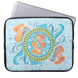 Housse Pour Ordinateur Portable Tropical Koi Mandala   Art Zen Océan Vibrant