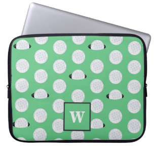 Housse Pour Ordinateur Portable Trou De Golfeur Monogrammé Dans Une Boule De Golf