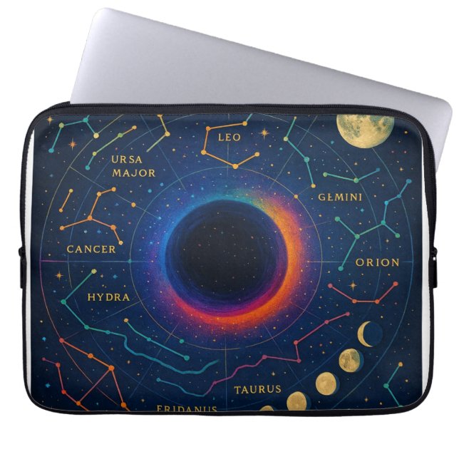 Housse Pour Ordinateur Portable Trou Noir Cosmique & Constellations Art - Céleste (Devant)