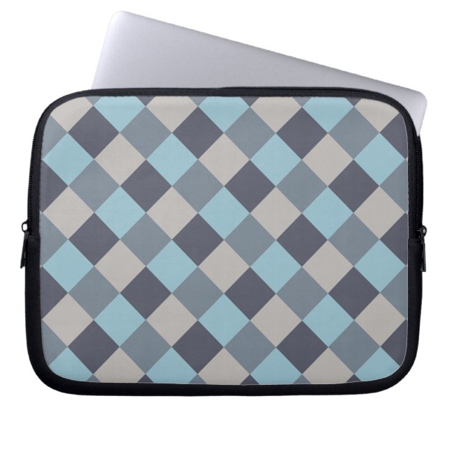 Housse Pour Ordinateur Portable Trout Blue Gray Cotton Seed Checkerboard (Devant)