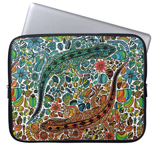 Housse Pour Ordinateur Portable Trouvez les geckos (Devant)