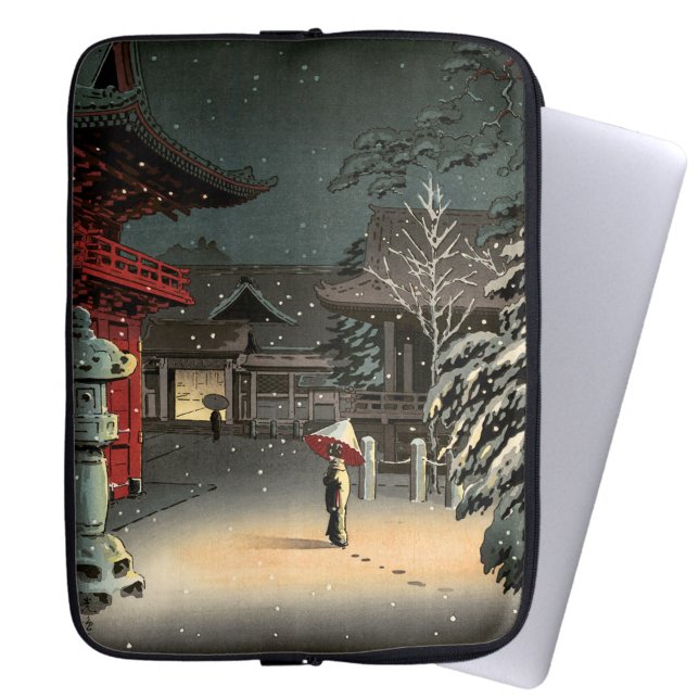 Housse Pour Ordinateur Portable Tsuchiya Koitsu - Neige au temple de Nezu (Créateur téléchargé)