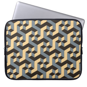 Housse Pour Ordinateur Portable tuile géométrique transparente avec cubi rotatif c