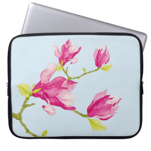 Housse Pour Ordinateur Portable Tulip Magnolias sur un manteau portable