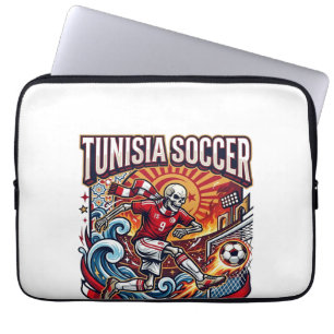Housse Pour Ordinateur Portable Tunisie Football Skeleton Attaquant Nations Premiu