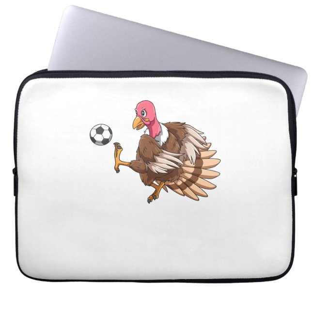 Housse Pour Ordinateur Portable Turquie Football Thanksgiving Turquie Jouer Au Foo (Devant)