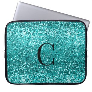 Housse Pour Ordinateur Portable Turquoise Aqua Turquoise Parties scintillant étinc