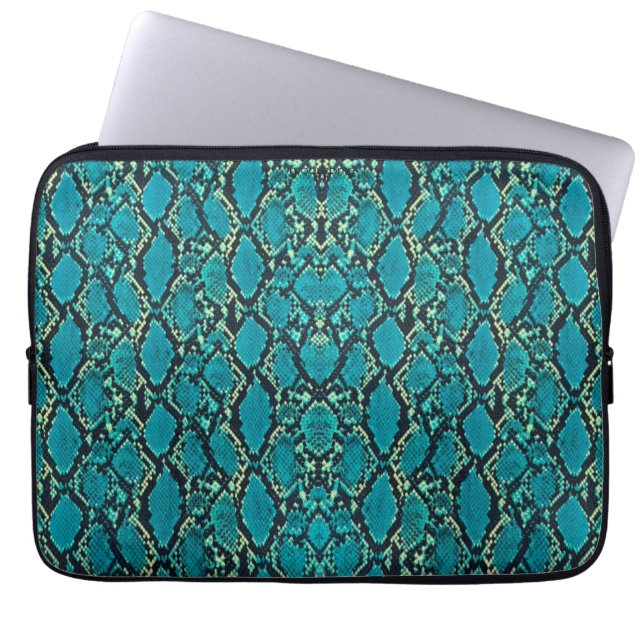 Housse Pour Ordinateur Portable Turquoise Snakeskin (Devant)