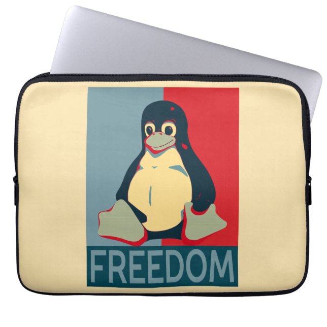 Housse Pour Ordinateur Portable Tux Freedom pour les utilisateurs Linux (Devant)