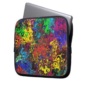 Housse Pour Ordinateur Portable Twirlers colorés Abstraits /