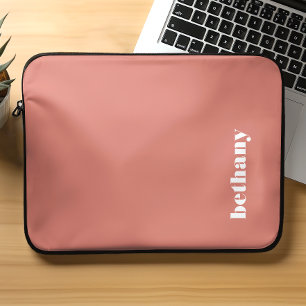 Housse Pour Ordinateur Portable Typographie Chunky personnalisée Terracotta
