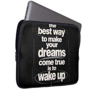 Housse Pour Ordinateur Portable Typographie de citation motivationnelle de réveil