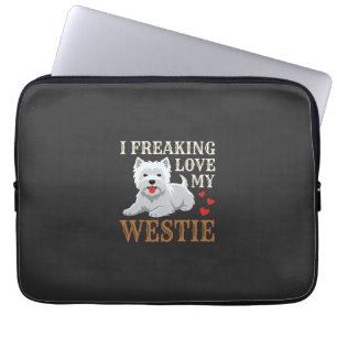 Housse Pour Ordinateur Portable Typographie de l'amour du chien Westie