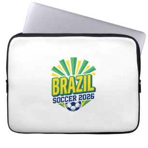 Housse Pour Ordinateur Portable Typographie de pays gras de football 2026 Brésil