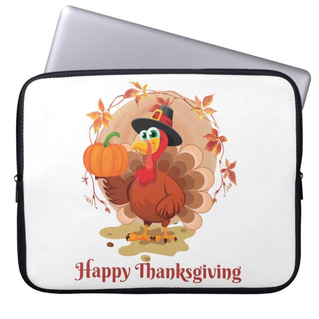 Housse Pour Ordinateur Portable Typographie de Thanksgiving joyeux  (Devant)