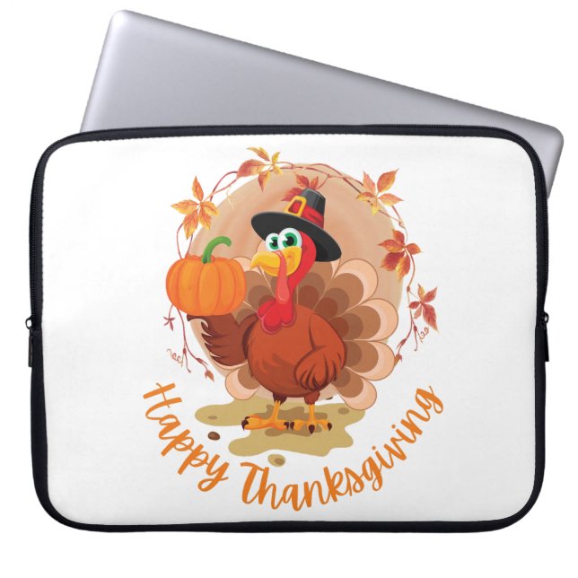 Housse Pour Ordinateur Portable Typographie de Thanksgiving joyeux  (Devant)