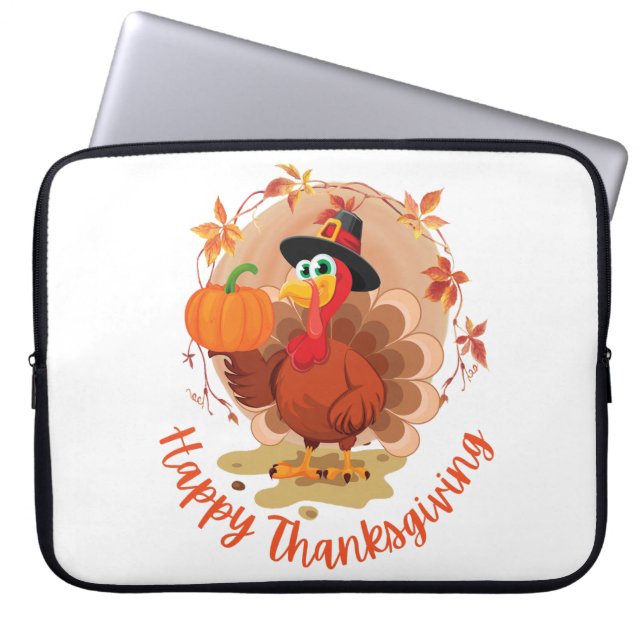 Housse Pour Ordinateur Portable Typographie de Thanksgiving joyeux  (Devant)
