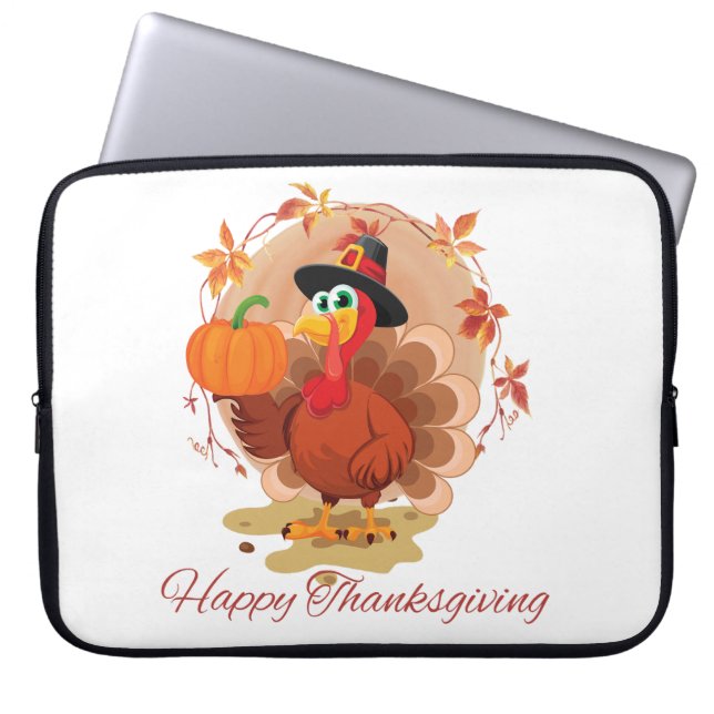 Housse Pour Ordinateur Portable Typographie du bon thanksgiving (Devant)