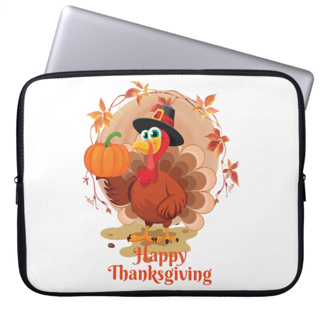 Housse Pour Ordinateur Portable Typographie du bon thanksgiving (Devant)