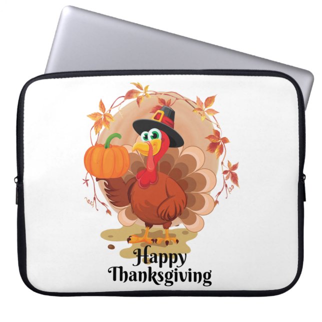 Housse Pour Ordinateur Portable Typographie du bon thanksgiving (Devant)