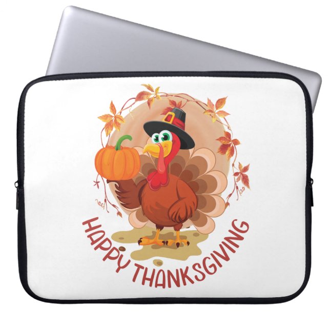 Housse Pour Ordinateur Portable Typographie du bon thanksgiving (Devant)