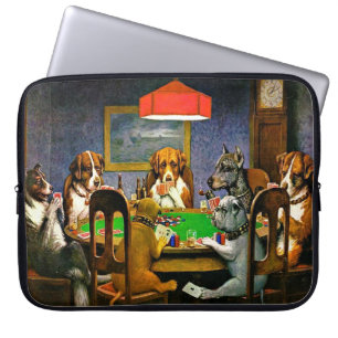 Housse Pour Ordinateur Portable Un ami dans le besoin, chiens jouant au poker,