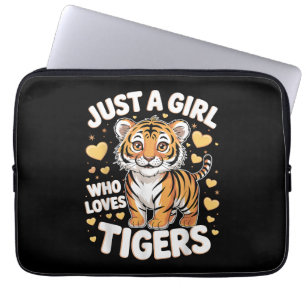 Housse Pour Ordinateur Portable Un animal de tigre mignon juste une fille qui aime
